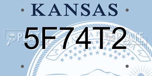 5F74T2 Kansas License Plate