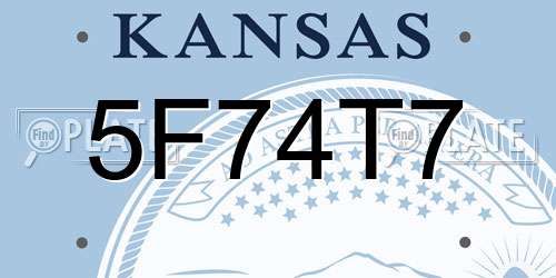 5F74T7 Kansas License Plate