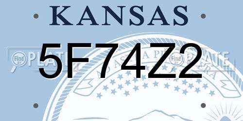 5F74Z2 Kansas License Plate