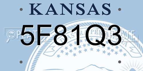 5F81Q3 Kansas License Plate