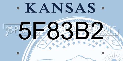 5F83B2 Kansas License Plate