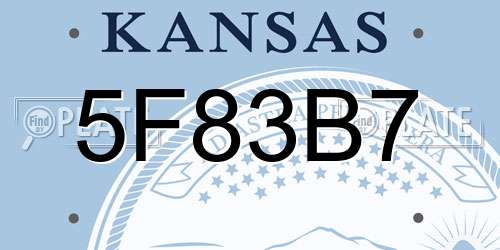 5F83B7 Kansas License Plate