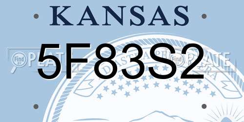 5F83S2 Kansas License Plate