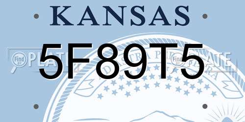 5F89T5 Kansas License Plate