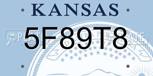 5F89T8 Kansas License Plate