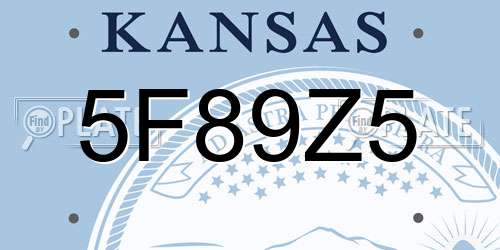5F89Z5 Kansas License Plate
