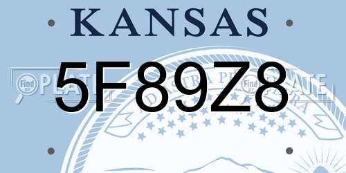 5F89Z8 Kansas License Plate