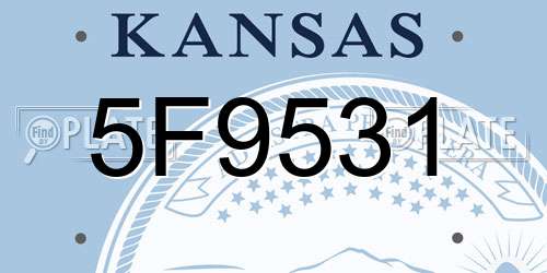 5F9531 Kansas License Plate
