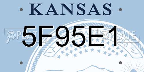 5F95E1 Kansas License Plate