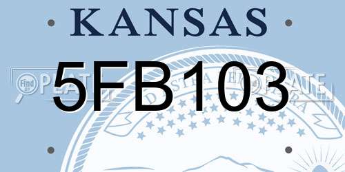 5FB103 Kansas License Plate