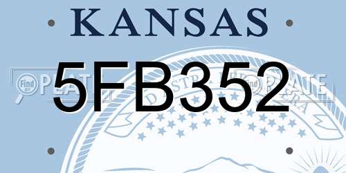 5FB352 Kansas License Plate
