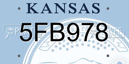 5FB978 Kansas License Plate