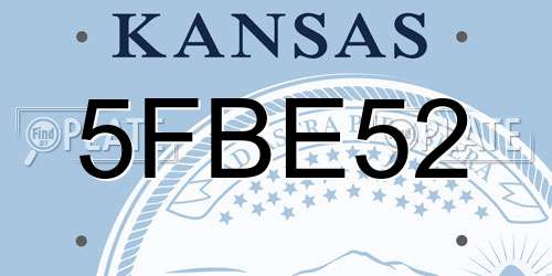 5FBE52 Kansas License Plate