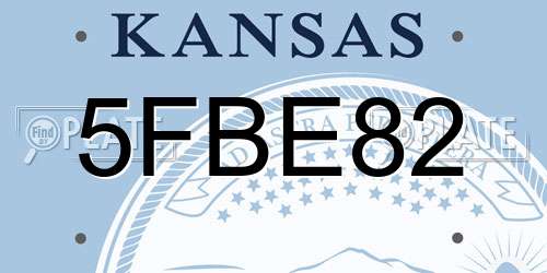 5FBE82 Kansas License Plate