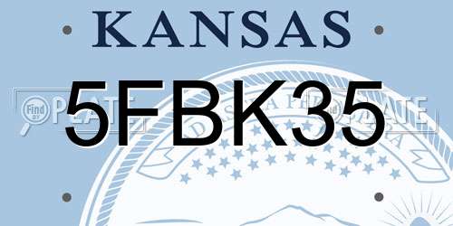 5FBK35 Kansas License Plate