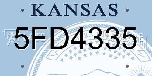 5FD4335 Kansas License Plate