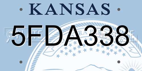 5FDA338 Kansas License Plate