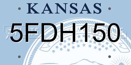5FDH150 Kansas License Plate