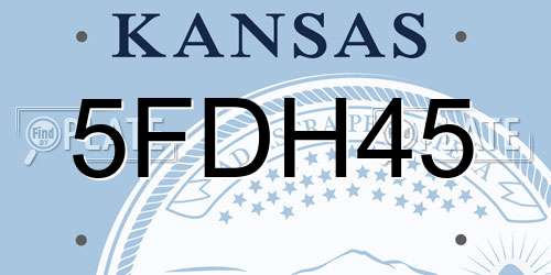 5FDH45 Kansas License Plate