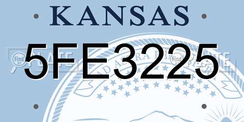 5FE3225 Kansas License Plate