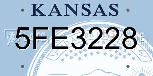 5FE3228 Kansas License Plate