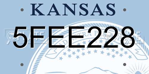 5FEE228 Kansas License Plate