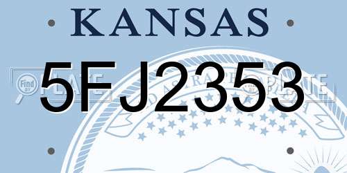 5FJ2353 Kansas License Plate