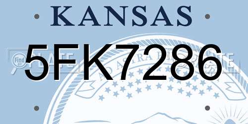 5FK7286 Kansas License Plate