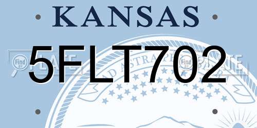 5FLT702 Kansas License Plate