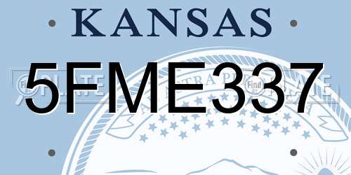 5FME337 Kansas License Plate