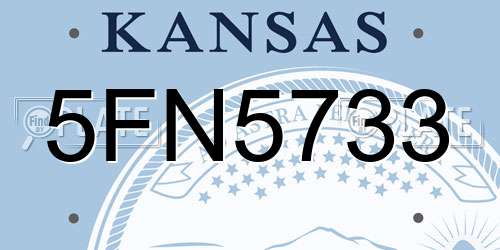 5FN5733 Kansas License Plate