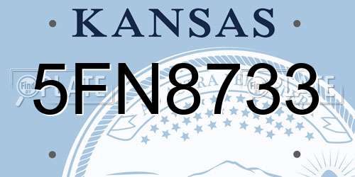 5FN8733 Kansas License Plate