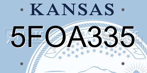 5FOA335 Kansas License Plate