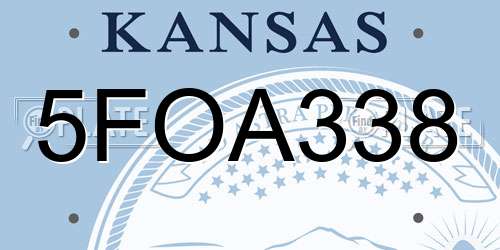 5FOA338 Kansas License Plate