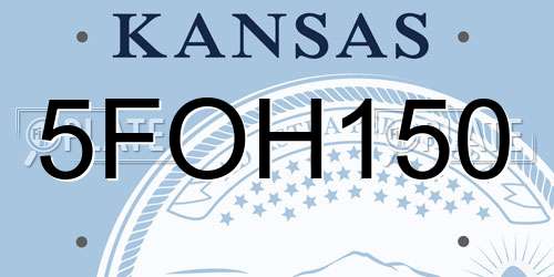 5FOH150 Kansas License Plate