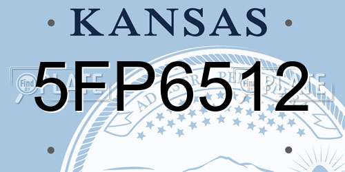 5FP6512 Kansas License Plate
