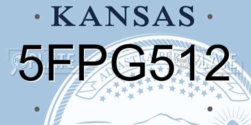 5FPG512 Kansas License Plate