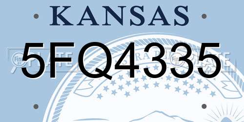 5FQ4335 Kansas License Plate