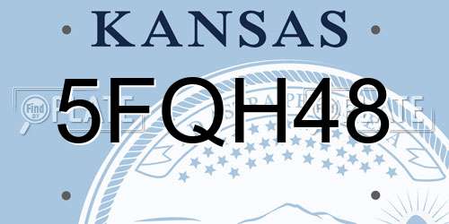 5FQH48 Kansas License Plate