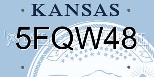5FQW48 Kansas License Plate
