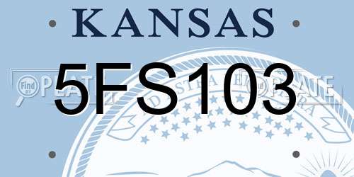 5FS103 Kansas License Plate