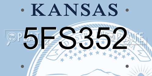 5FS352 Kansas License Plate