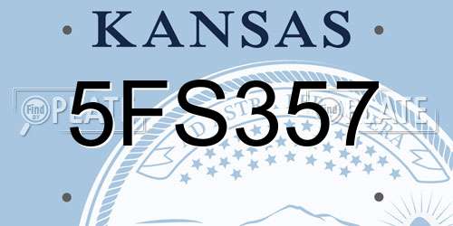 5FS357 Kansas License Plate