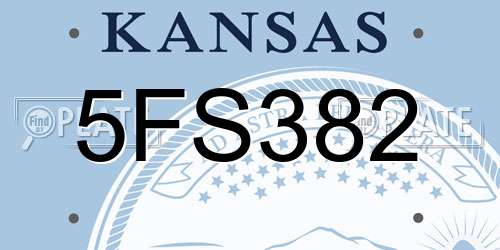 5FS382 Kansas License Plate