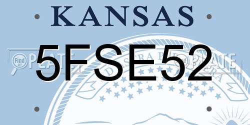 5FSE52 Kansas License Plate