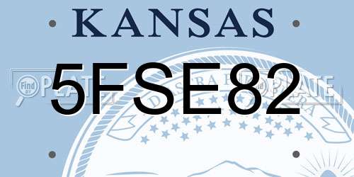 5FSE82 Kansas License Plate