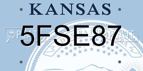 5FSE87 Kansas License Plate