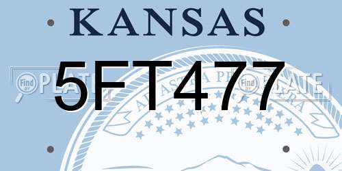 5FT477 Kansas License Plate