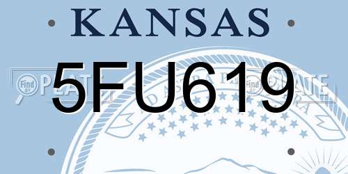 5FU619 Kansas License Plate