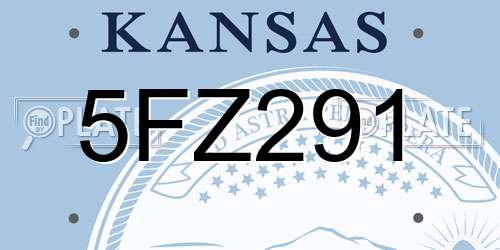 5FZ291 Kansas License Plate